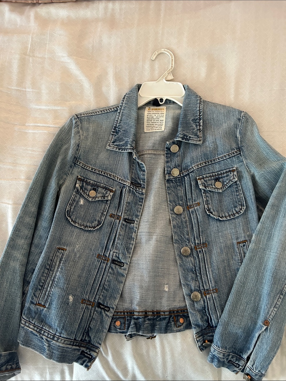 J. Crew Light Blue Distressed Denim Jacket